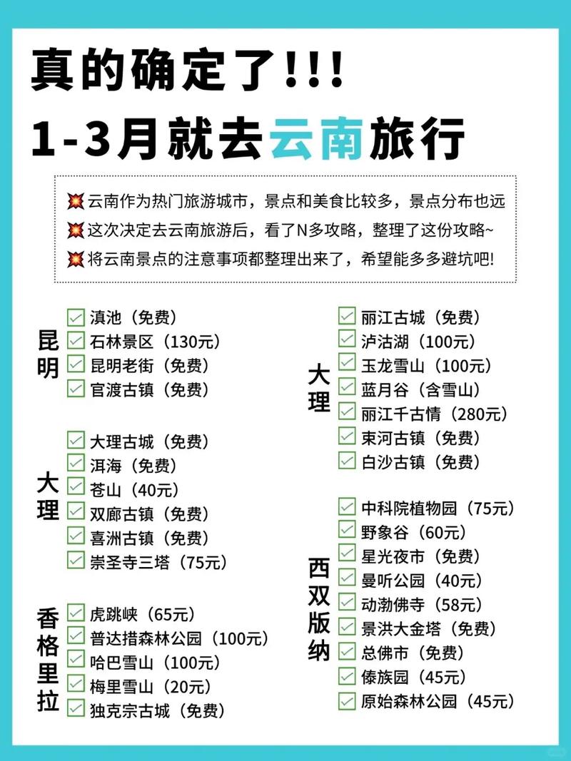 云南5日游攻略以及费用