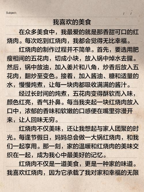 我最喜欢的美食800