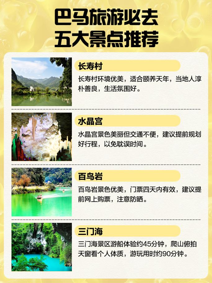 广西巴马旅游景点攻略