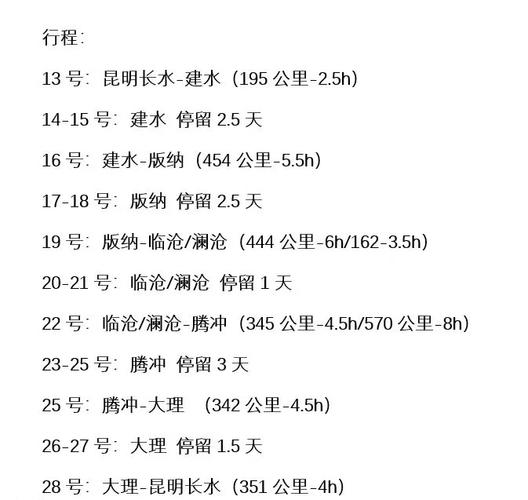 北京自驾游去云南攻略