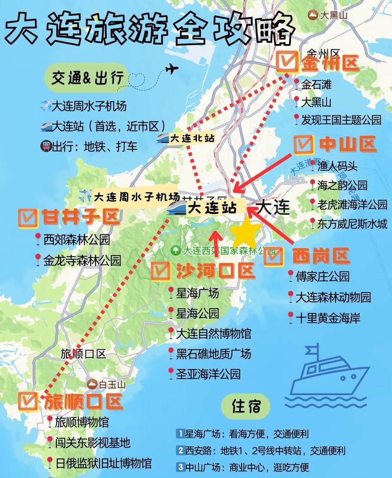 大连旅游景点地图图片