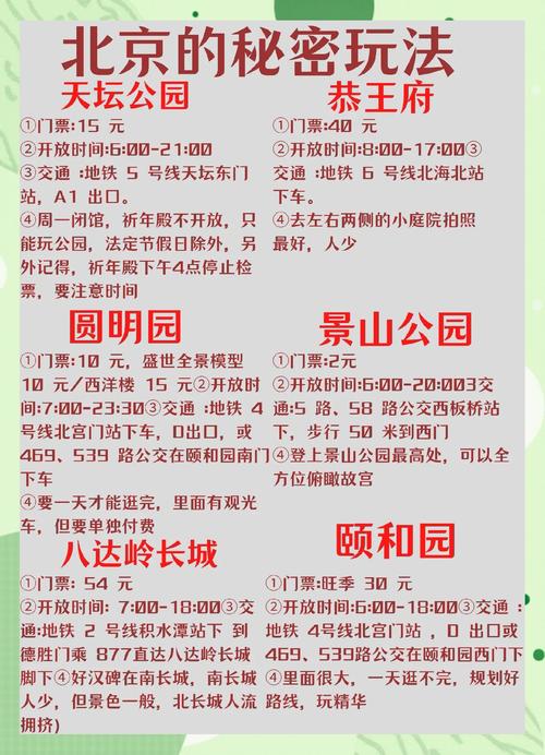 北京的旅游景点排行榜