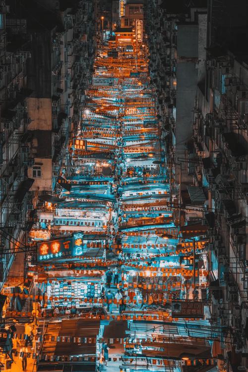 香港旺角美食小吃街