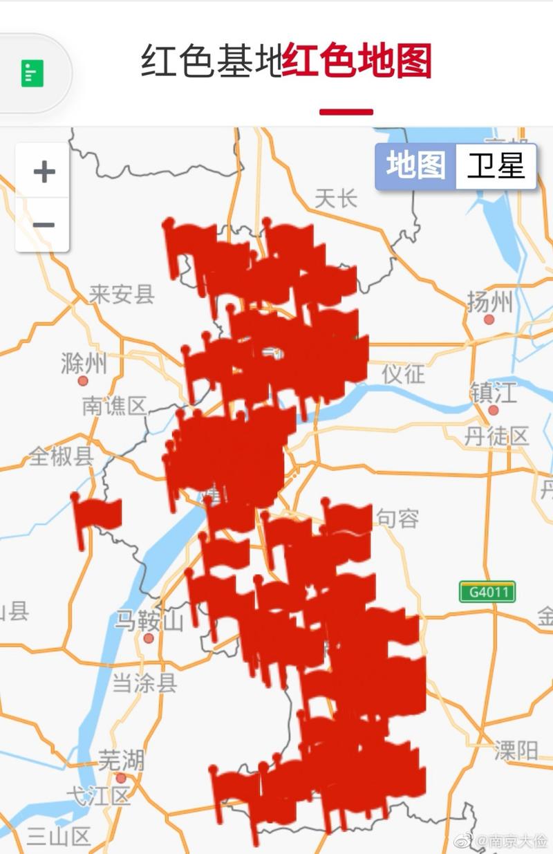 南京红色旅游景点地图